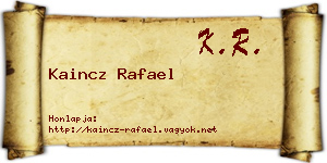 Kaincz Rafael névjegykártya